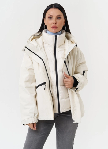Двойная утепленная куртка с капюшоном