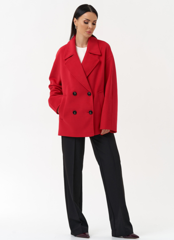 Укороченное двубортное пальто