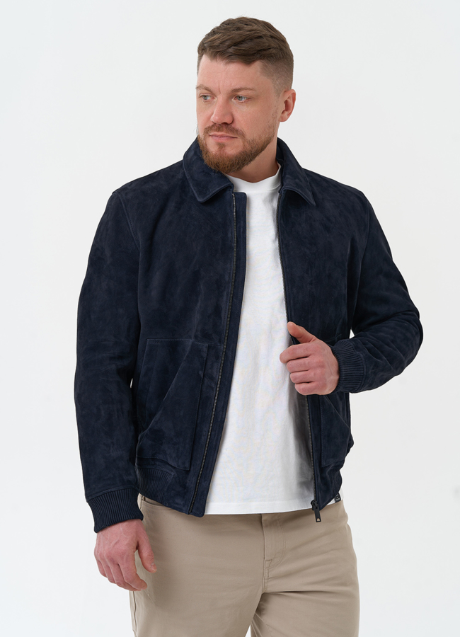 Мужская куртка бомбер из натуральной замши модель № 30065 универмаг малина