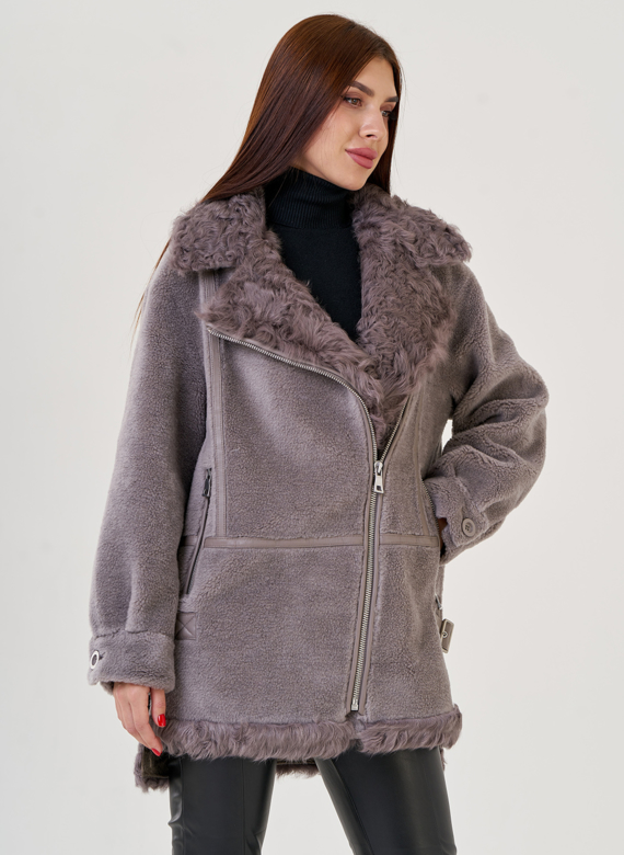 Женская куртка "косуха" из искусственного меха
