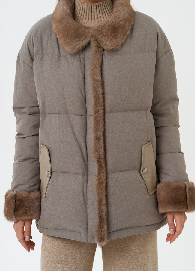 Куртка с отделкой из меха норки модель № 28833 универмаг малина