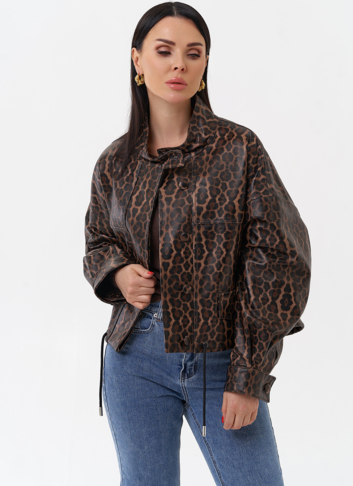 Леопардовая кожаная куртка