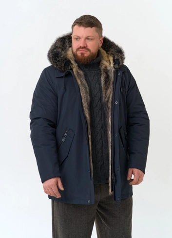 Парка мужская на мехе из волка фото