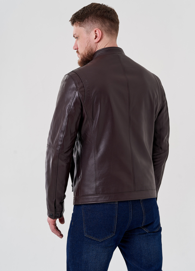 Мужская кожаная куртка  модель № 24400 универмаг малина