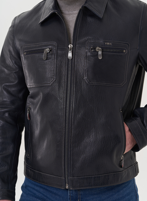 Мужская кожаная куртка "рубашка"