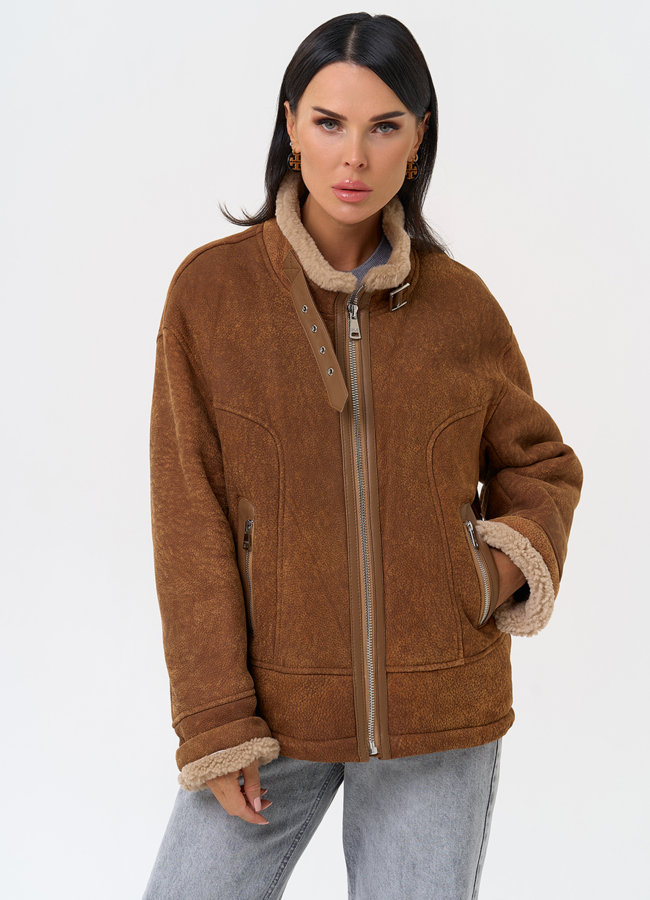 Дубленка натуральная женская  модель № 31361 универмаг малина