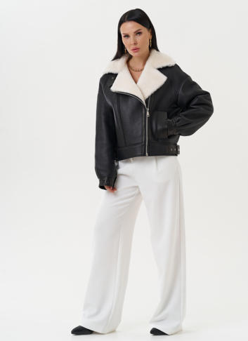 Натуральная дубленка черного цвета